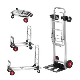 VEVOR Aluminum Folding Hand Truck, 2 in 1 Design 400 lbs Capacity, Heavy Duty Industrial Collapsible cart