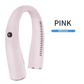 US Version Ergonomic Design Battery-powered Neck Fan, USB Button Control To Enjoy The Cool Summer (Color: pink)