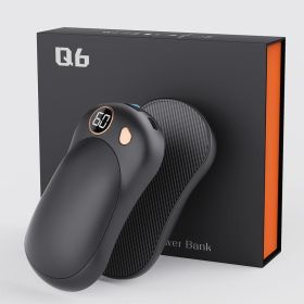 10000 MAh Portable Charger 2 In 1 Magnetic Hand Warmer Compact Design Christmas Gift Compatible With Smartphones And Tablets (Color: Black)