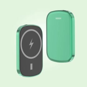 Chargomate Magnetic Portable Wireless Charger And Power Bank For Apple And Android (Color: Green)