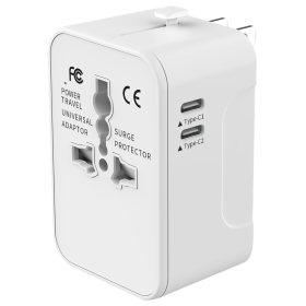 Universal Travel Adapter, Portable Worldwide All-in-One Plug Adapter With 3 USB (Color: White)